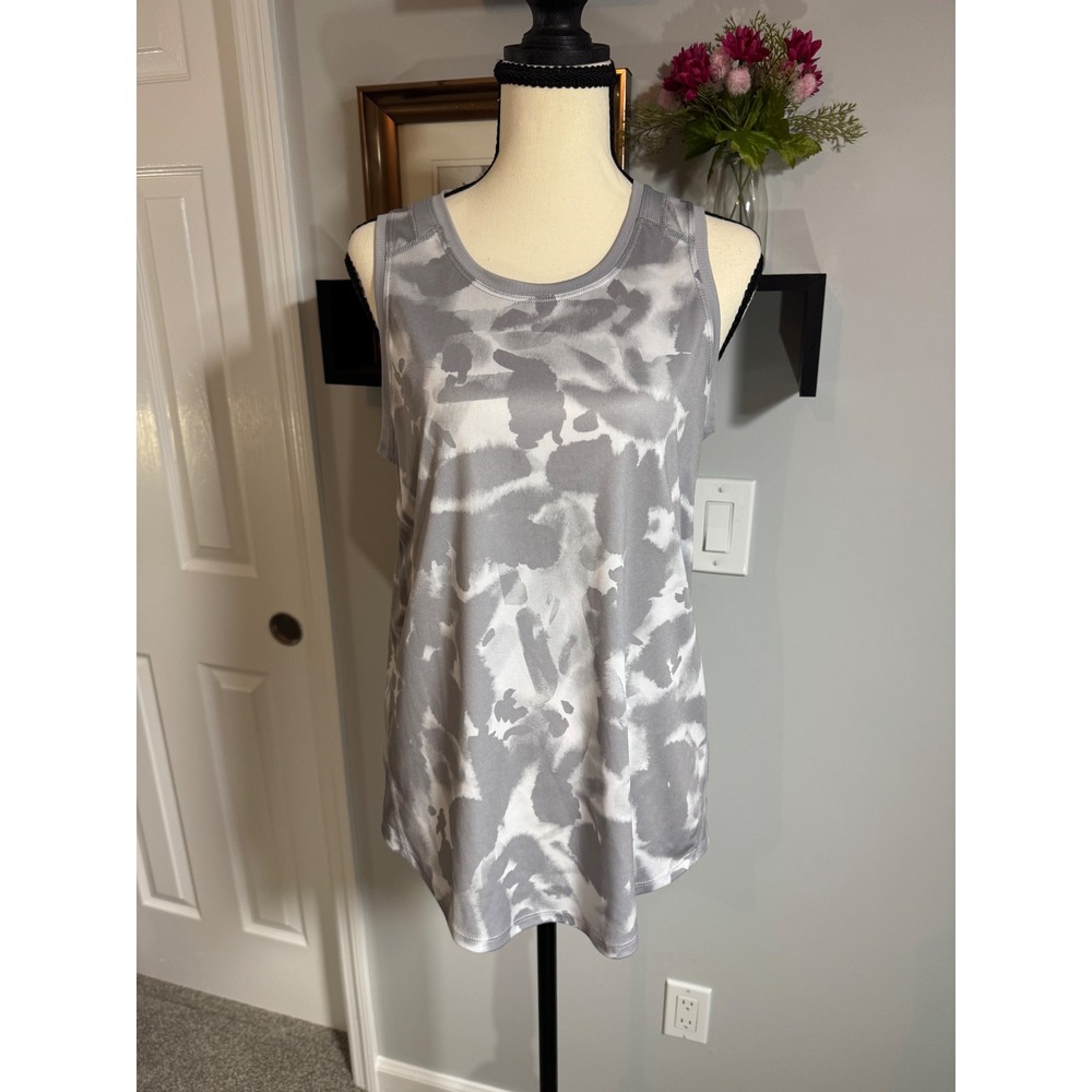 Tek Gear DryTek Womens Grey Tie Dye Mesh Back Activewear Tank Top Size M